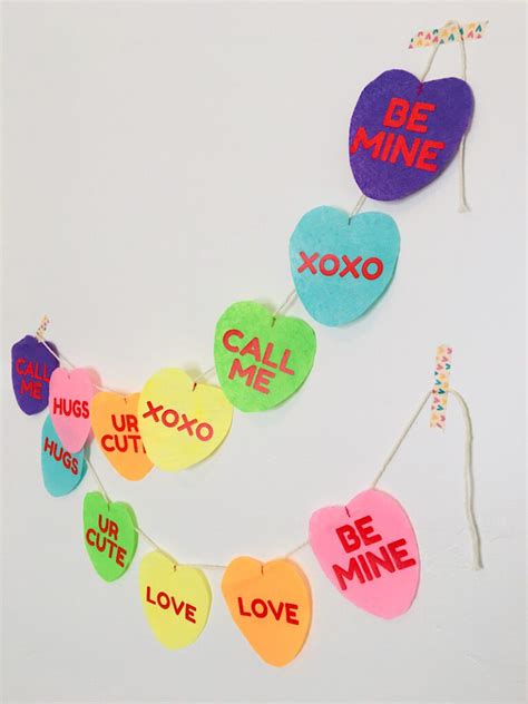 Diy Conversation Heart Valentine Garland Free Tutorial