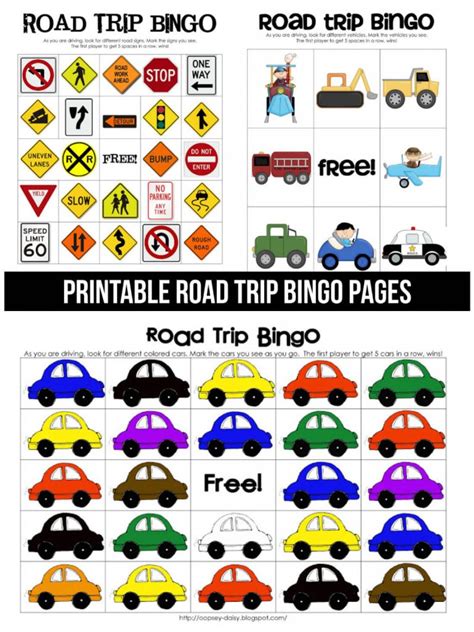 Printable Road Trip Bingo