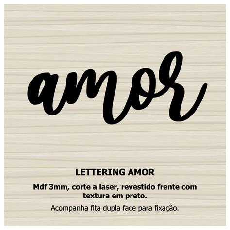 Lettering Amor Decorativos De Parede Mdf 27cm MadeiraMadeira