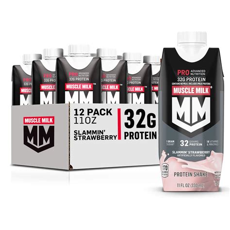 12 Count 11oz Muscle Milk Pro Nutrition 32g Protein Shake Slammin