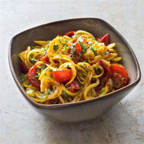 Paleo Summer Squash “spaghetti” With Roasted Cherry Tomato Sauce America S Test Kitchen