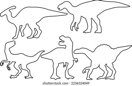 Dinosaur Line Art Vector Websites Graphics Stock Vector (Royalty Free ...