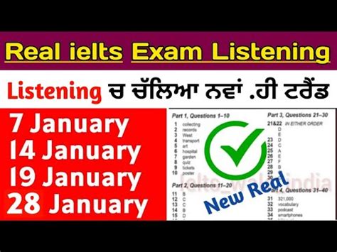 New Pattern Listening January Ielts Exam January Ielts Exam