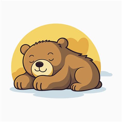 Premium Vector Cute Sleeping Bear Cartoon Illustration