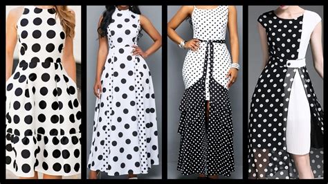 Outstanding Most Classy Polka Dot Middi Dresses Collection In Black And