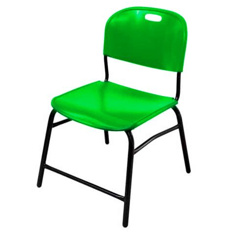 Silla Apilable Tubular Con Asiento Y Respaldo De Polipropileno