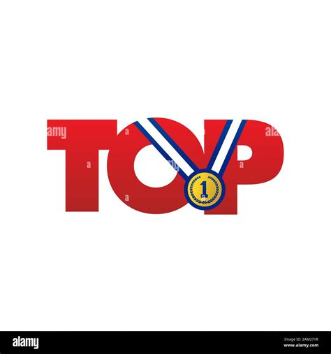 top logo design vector icon the word of TOP and champions medal symbol ...