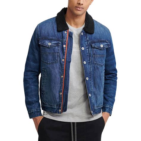 Hacienda Sherpa Denim Veste Jean Homme Superdry Bleu Pas Cher Veste