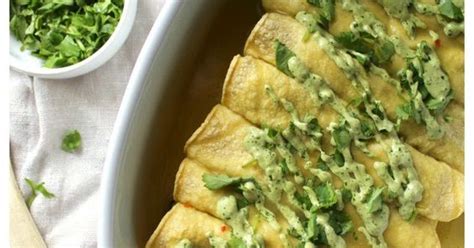 Black Bean Green Chili Vegan Enchiladas With JalapeÑo Cream Sauce