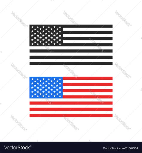 America flag color and black white print Vector Image