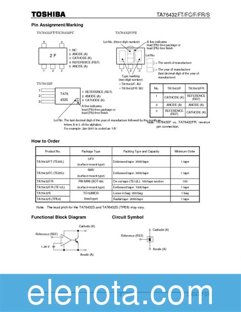 TA76432FT Datasheet PDF (251 KB) Toshiba | Pobierz z Elenota.pl