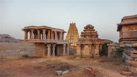 Hemakuta Hill Temple Complex, Hampi. India Stock Photo - Image of ...