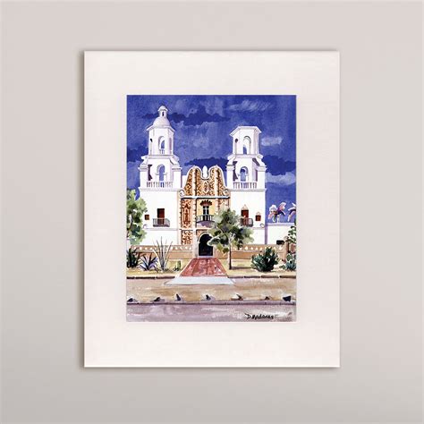 San Xavier Mission- Matted Print – Madaras Gallery