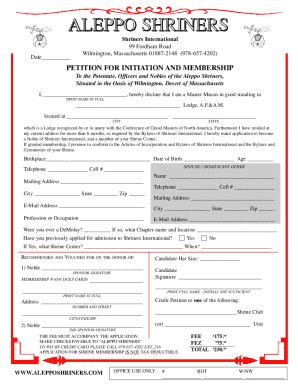 Fillable Online Petition For Initiation Membership And Fax Email