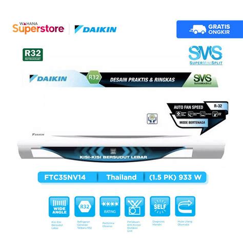 Daikin AC Standard Wall Mounted Split 1 5 PK FTC35NV14 JABODETABEK