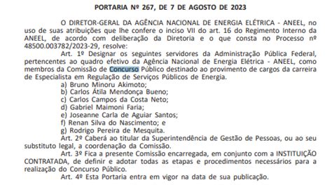 Concurso Aneel Comissão Formada Para Novo Edital Confira Direção