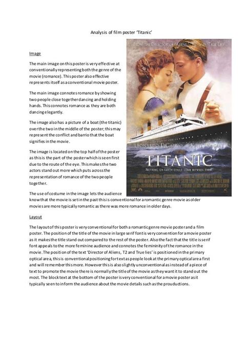 Analysis Of Film Poster Titanic