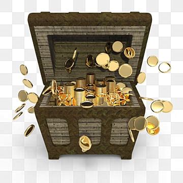 Burst Of Coins From Pirate Golden Treasure Chest Gold Chest Treasure