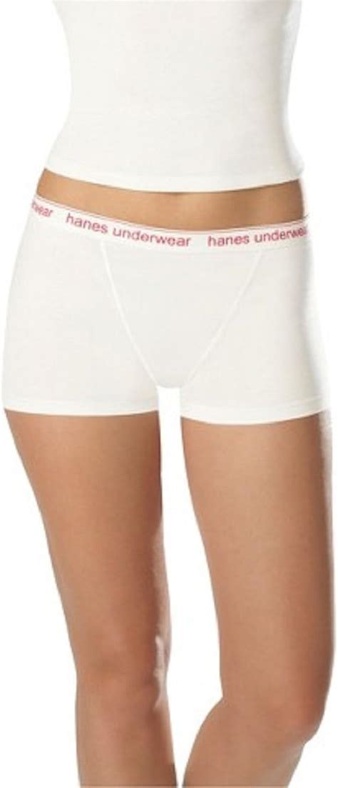 Hanes Premium Womens 4 Pack Boyfriend Cotton Boxer Brief Panties Large Assorted At Amazon