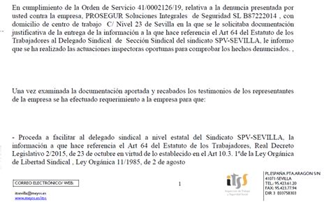 Sindicato profesional de Vigilantes Sevilla Inspección de Trabajo