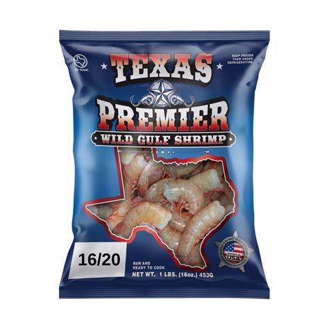 Premium Texas Premier Wild Caught Gulf Shrimp Shell On Headless Brown