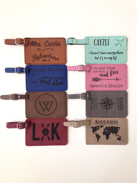 Personalized Luggage Tag Leather Luggage Tag Monogram Luggage Etsy