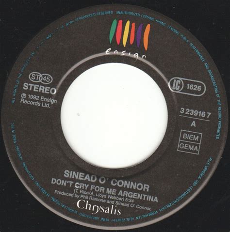 Sinéad Oconnor Dont Cry For Me Argentina Vinylvlodrop