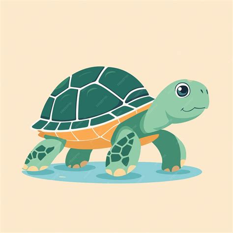 Premium Vector Cute Turtle Tortoise Cartoon Illustration Vector Clipart Design