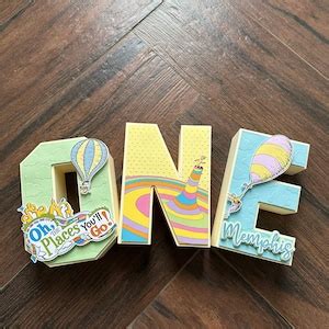 Hot Air Balloons Oh The Places Youll Go Inspired Seuss Inspired 3d Letters Seuss Birthday