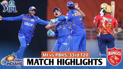 Mumbai Indians Vs Punjab Kings Match 33rd Ipl Full Highlights 2024 Mi