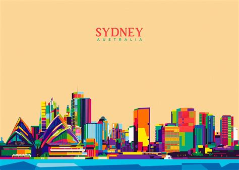 Sydney City WPAP Poster Picture Metal Print Paint By Nofa Aji