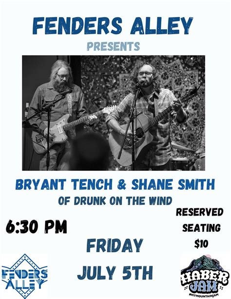 Bryant Tench & Shane Smith @ Fenders Alley, 631 Irvin Street, Cornelia