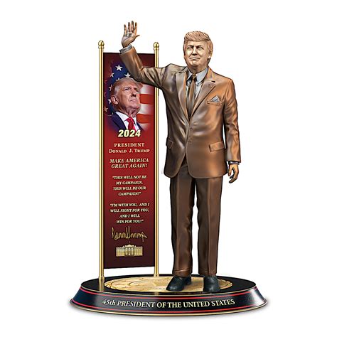 Donald Trump Cold Cast Bronze Statue With Presidential Seal Base