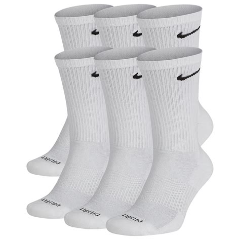 Nike 6 Pack Dri Fit Plus Crew Socks In Whiteblack White For Men