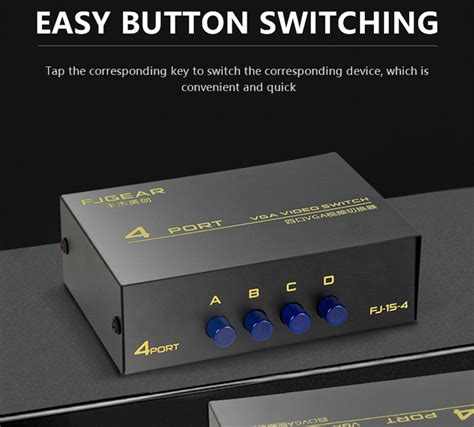 Wholesale 4 ports vga audio video switch box support hdmi