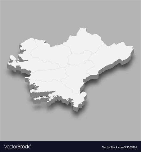 3d isometric map aegean region of turkey Vector Image