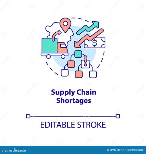 Supply Chain Shortages Concept Icon Stock Vector - Illustration of