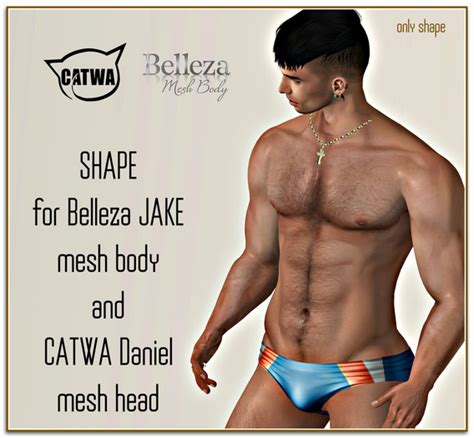 Second Life Marketplace Shape For Belleza Jake Body And Catwa Mesh Head Daniel