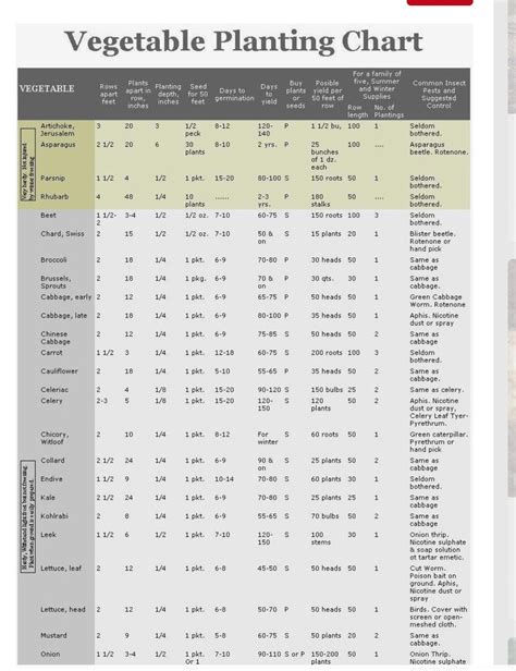 Veg Plant Yield Chart