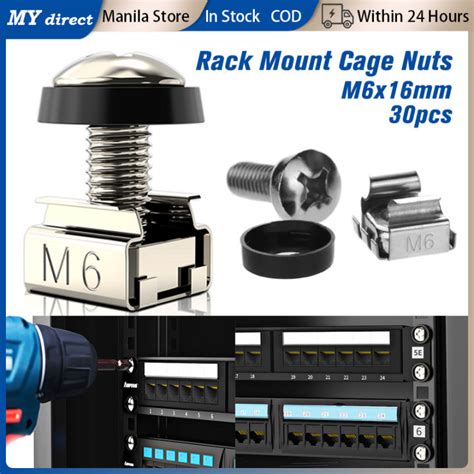 30pcs M6 X 16mm Rack Mount Cage Nuts M6 Screwnuts For Server Cabinet