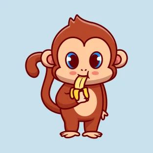 Cute monkey eating banana cartoon by catalyst stuff – Artofit