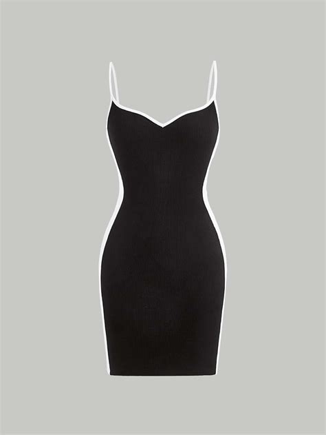Vestido de tirantes unido en contraste in 2024 | Dress for short women