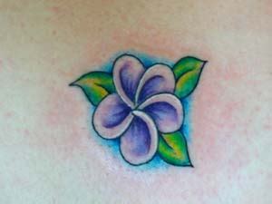 Purple Hawaiian Plumeria Tattoo Design