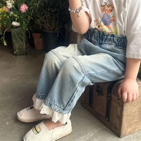 Hose Kinder Pant Girl Jean 2024 Frühlings Und Sommerkoreanische