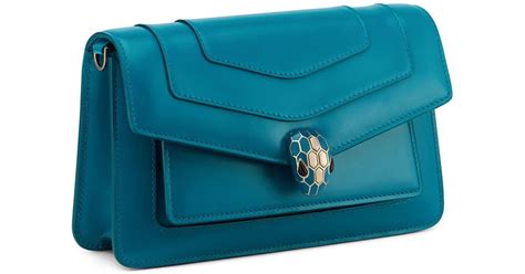 Bvlgari Leather Serpenti Forever East West Shoulder Bag In Blue Lyst