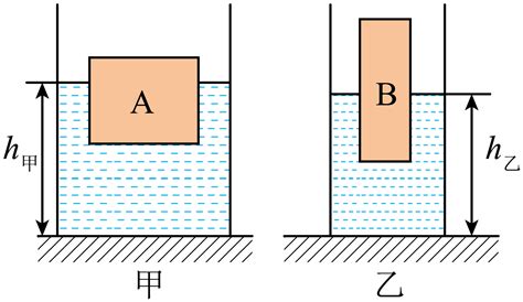 盛有等质量水的轻质薄壁柱形容器甲、乙置于水平地面，均匀柱体a、b漂浮在水面上，如图所示。已知容器底面积s甲【参考答案】