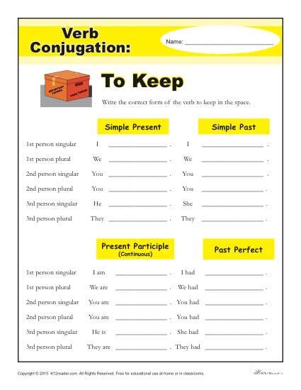 Verb Conjugation English Worksheets