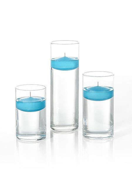 3 Floating Candles And Cylinder Vases Set Of 6 Yummicandles