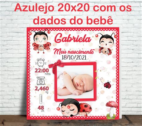 Azulejo Personalizado Os Dados Do Beb Elo