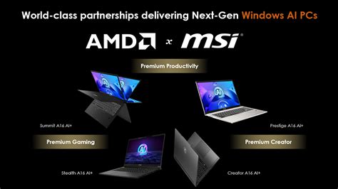 Msi Unveils Four New Laptops With Amd Ryzen Ai Series Summit A